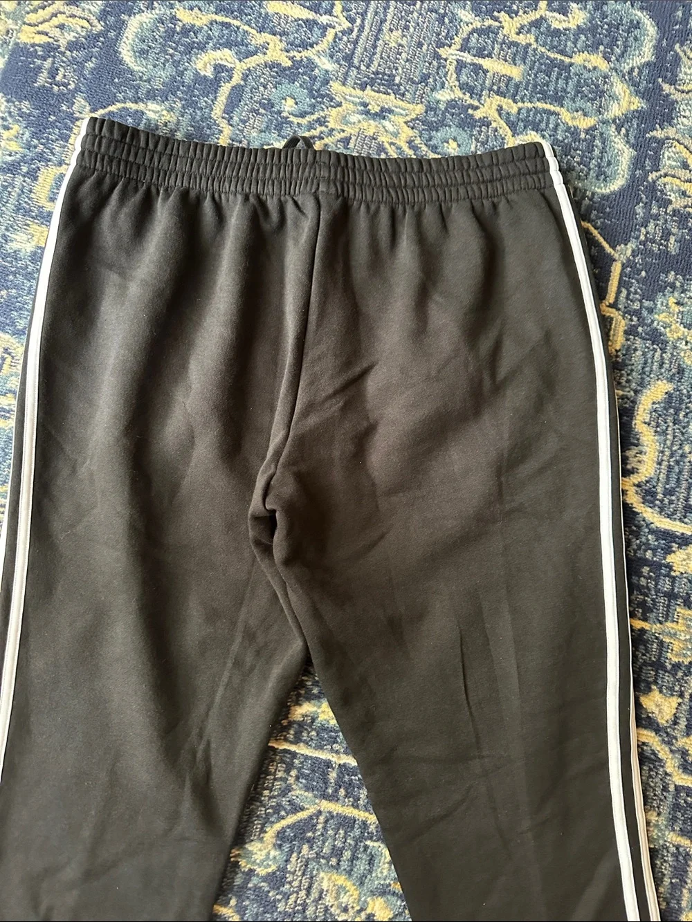 adidas Black Jogger Pants with White Side Stripes